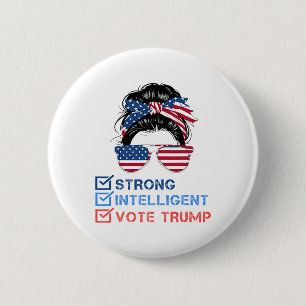 Starke intelligente Frauen für Trump-Girl Mega-Kar Button