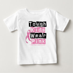 Starke Kinder tragen Rosa für Baby T-shirt