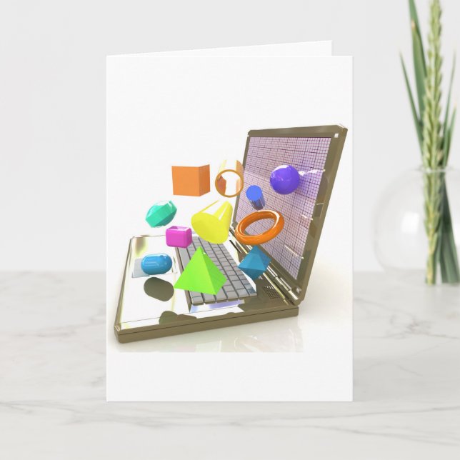 Starke Laptop-Gruß-Karten Karte (Vorderseite)