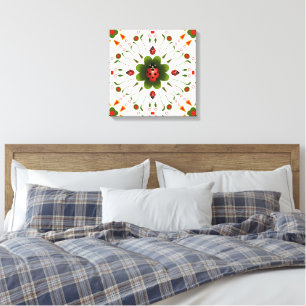 Starke Leinwand Ladybug-Thema Print 16" X 16"