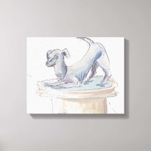 Starke Leinwand "Watercolor Sketch/Dog London" (Vorderseite)