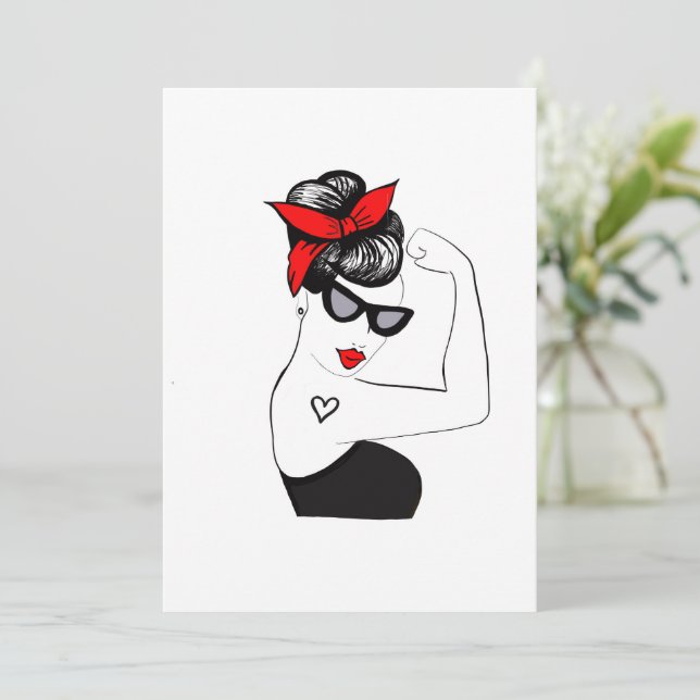 Starke Liebe Feiertagskarte (Stehend Vorderseite)