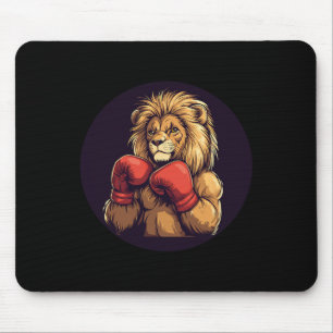 Starke Lion mit Boxkostüm für Mitte und Mousepad