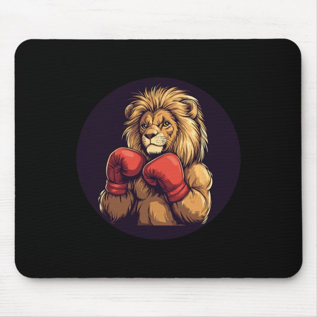Starke Lion mit Boxkostüm für Mitte und Mousepad (Vorne)