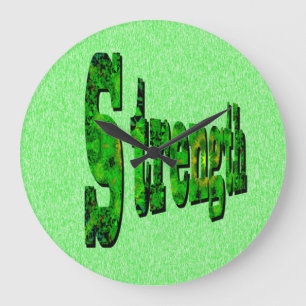 Stärke, Motivierend Wort in Abmessungen, Große Wanduhr