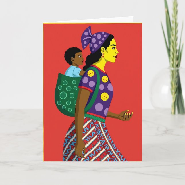 Starke Mutter Grafik-Kunstkarte Karte (Vorderseite)