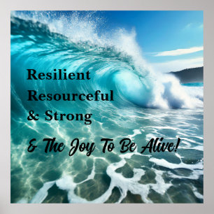 Starke Ozeanwelle Inspirierend Poster