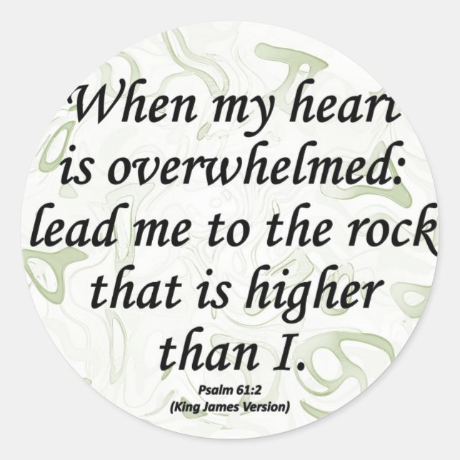Stärke Psalm 61-2 Runder Aufkleber (Vorderseite)
