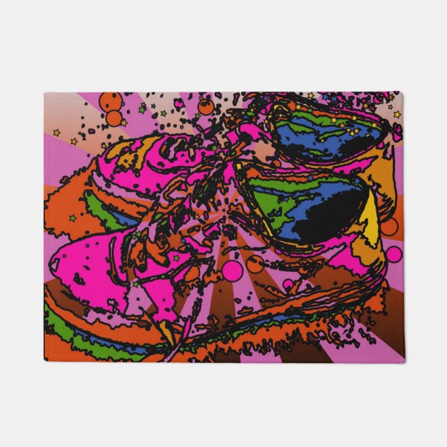 Starke psychedelische Turnschuhe Fußmatte (Vorderseite)