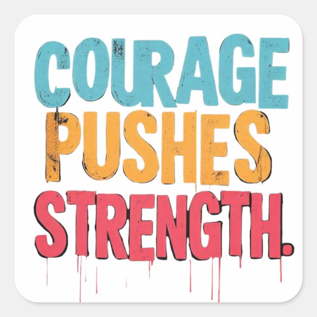 Stärke Quadratischer Aufkleber (Vorderseite)