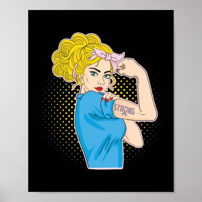 Starke Rosie The Riveter Breast Cancer Awareness Poster (Vorne)