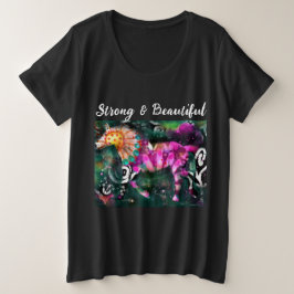 Starke schöne Abstrakte Whimsical Horse Malerei Große Größe T-Shirt