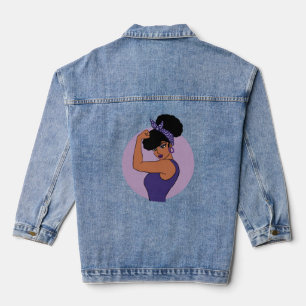 Starke schwarze Frau Jeansjacke