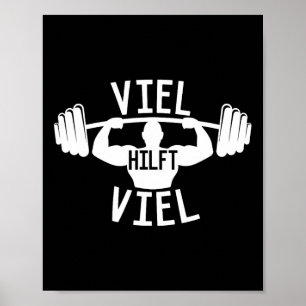 Stärke Sport viel Hilft Viel' Sprichwort Workout F Poster