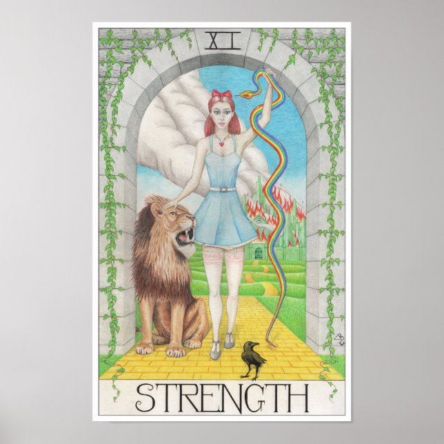 Stärke-Tarotkarte Poster (Vorne)