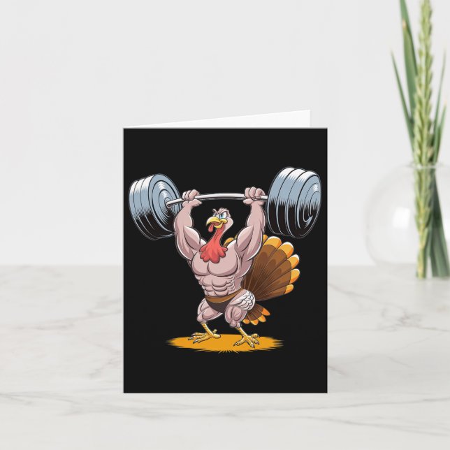 Starke Türkei Bodybuilding Erntedank Weightlift Karte (Vorderseite)