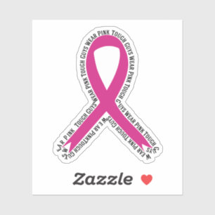 Starke Typ tragen rosa Brustkrebs-Bewusstsein Aufkleber