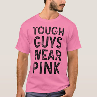 Starke Typ tragen rosa Brustkrebs-Bewusstsein T-Shirt