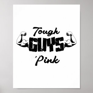 Starke Typ tragen rosa Brustkrebs-Bewusstseinsbild Poster