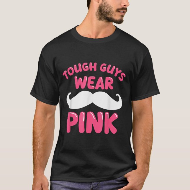 Starke Typ tragen rosa Männer Ehemännchen T-Shirt (Vorderseite)