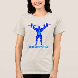 Stärke Über Ego - Bodybuilding und Kraftdreikampf Tri-Blend Shirt