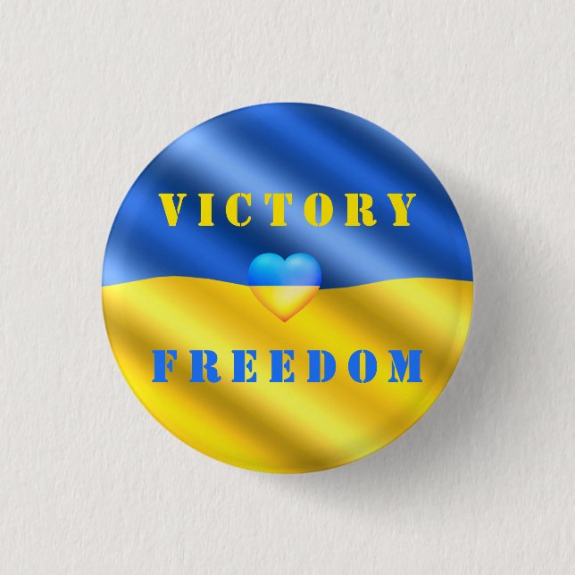 Starke Ukraine - ukrainische Flagge - Sieg der Fre Button (Vorderseite)