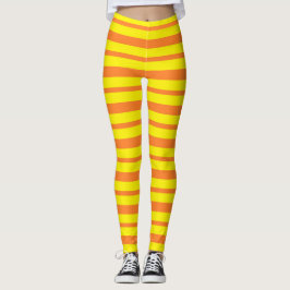 Starke und dünne orange und gelbe Streifen Leggings