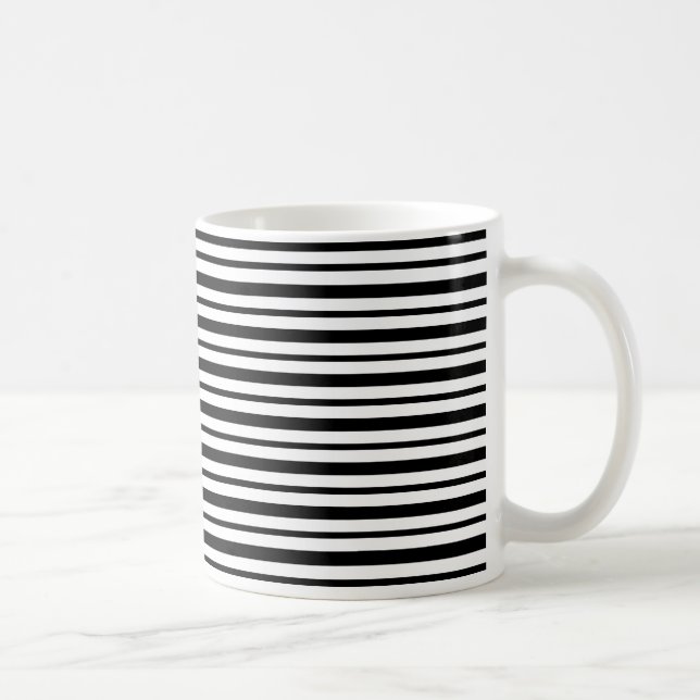 Starke und dünne Schwarzweiss-Streifen Kaffeetasse (Rechts)