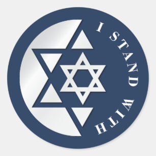 Starke und freiheitliche Flagge Israels Runder Aufkleber