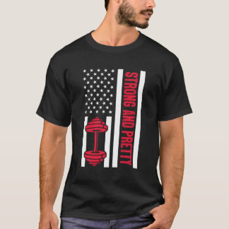 Starke und Hübsche Fitness US-amerikanischer Flagg T-Shirt