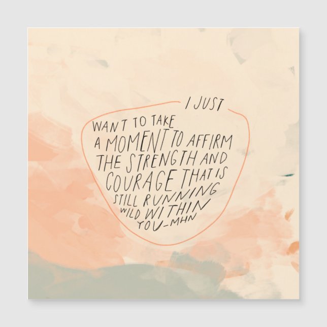 Stärke und Mut - Angebot für Freunde Magnetkarte (Vorderseite)