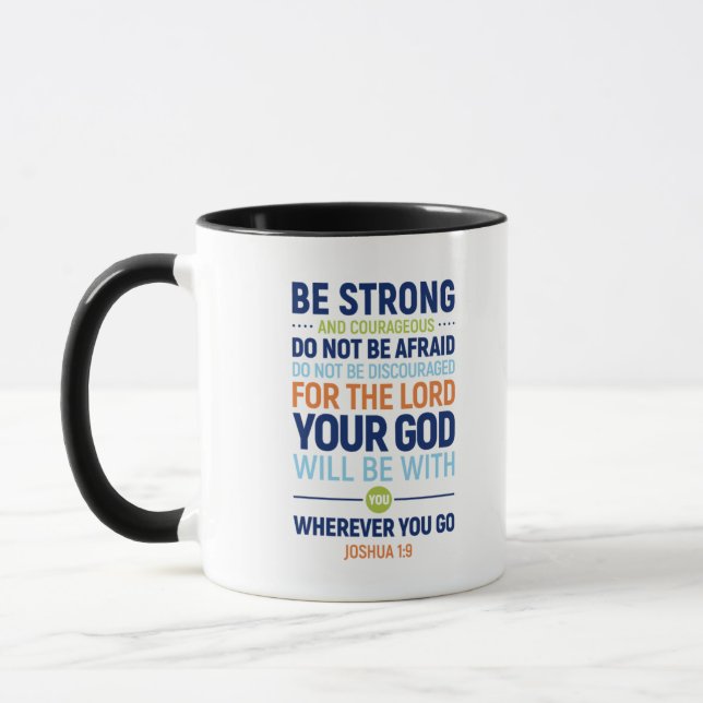 Starke und mutige, Joshua 1:9 Tasse (Links)