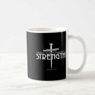 Stärke und Nagelkreuz Christliche Verse Kaffeetasse