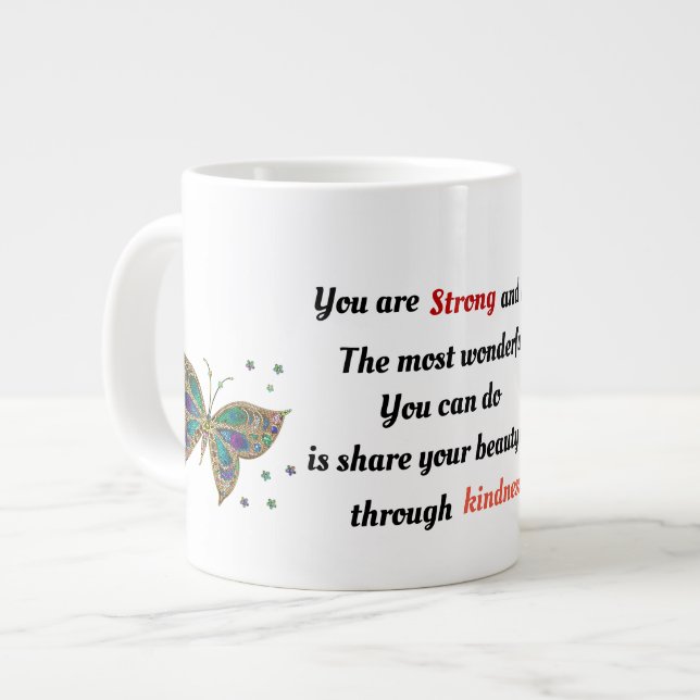 Starke und schöne Jumbo-Tasse (Vorderseite Links)