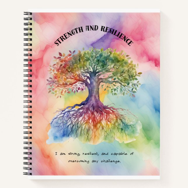 Stärke und Widerstandsfähigkeit Positive Bejahung Notizbuch (Vorderseite)