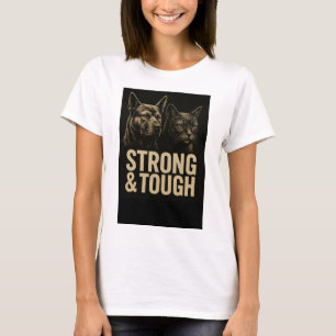 Stärke und Widerstandskraft: Kühne Haustierkunst T-Shirt