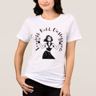 Starke und zuversichtliche weibliche Illustration Tri-Blend Shirt