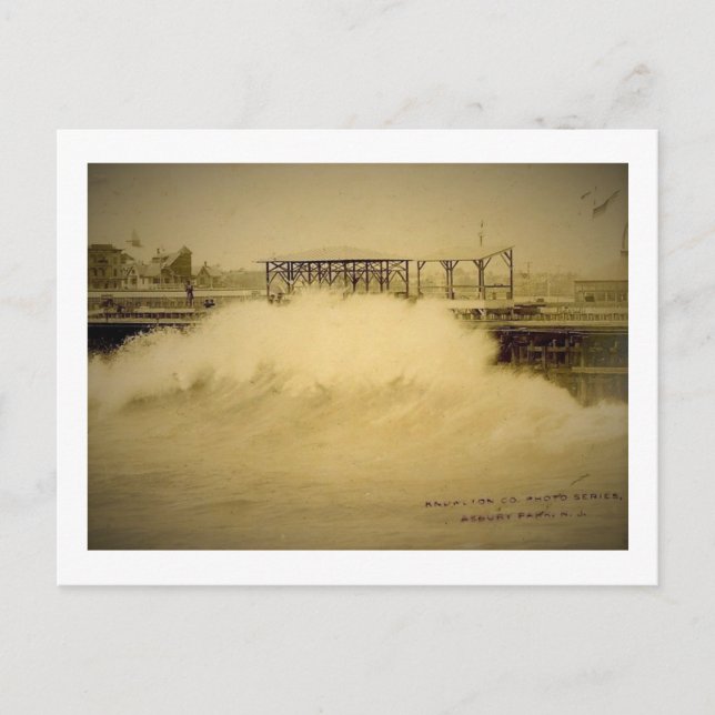 Starke Waves, Asbury Park, New Jersey Vintag Postkarte (Vorderseite)