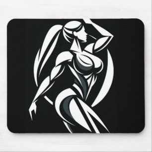 Starke weibliche Fitness Personal Training Minimal Mousepad