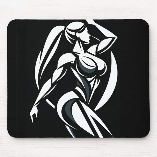 Starke weibliche Fitness Personal Training Minimal Mousepad (Vorne)