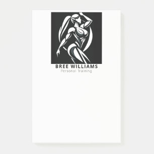 Starke weibliche Fitness Personal Training Minimal Post-it Klebezettel