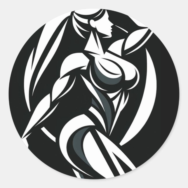 Starke weibliche Fitness Personal Training Minimal Runder Aufkleber (Vorderseite)