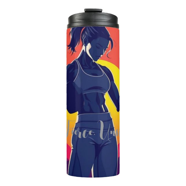 Starke weibliche Fitness Tumbler - Motivierend Wor Thermosbecher (Vorderseite)
