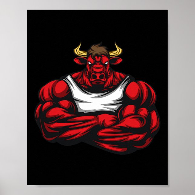 Starke wie Bull-Bodybuilding Poster (Vorne)