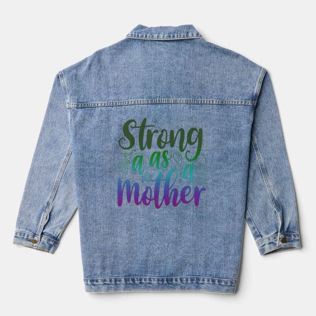 Starke wie mother Black Modern Script Jeansjacke (Rückseite)