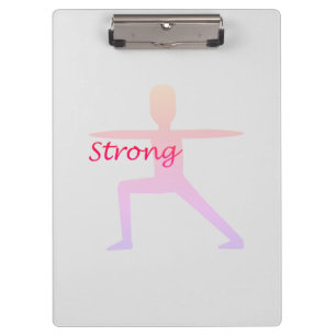 Starke Yoga-Krieger-Pose Klemmbrett