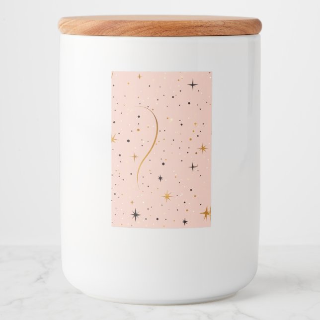 StarKeep - Glas Jar mit Lid und Star Design Lebensmitteletikett (Vorderseite)