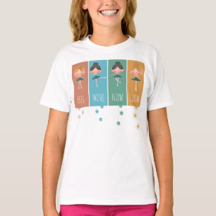 Stärkende Pastell-Ballett-Mädchen-Farbenblock T-Shirt