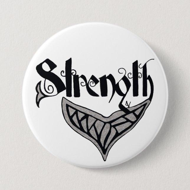 Stärkenwal-Schwanz-Button Button (Vorderseite)