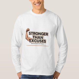 Stärker als Ausreden für die Herzgrafik Lange Är T-Shirt